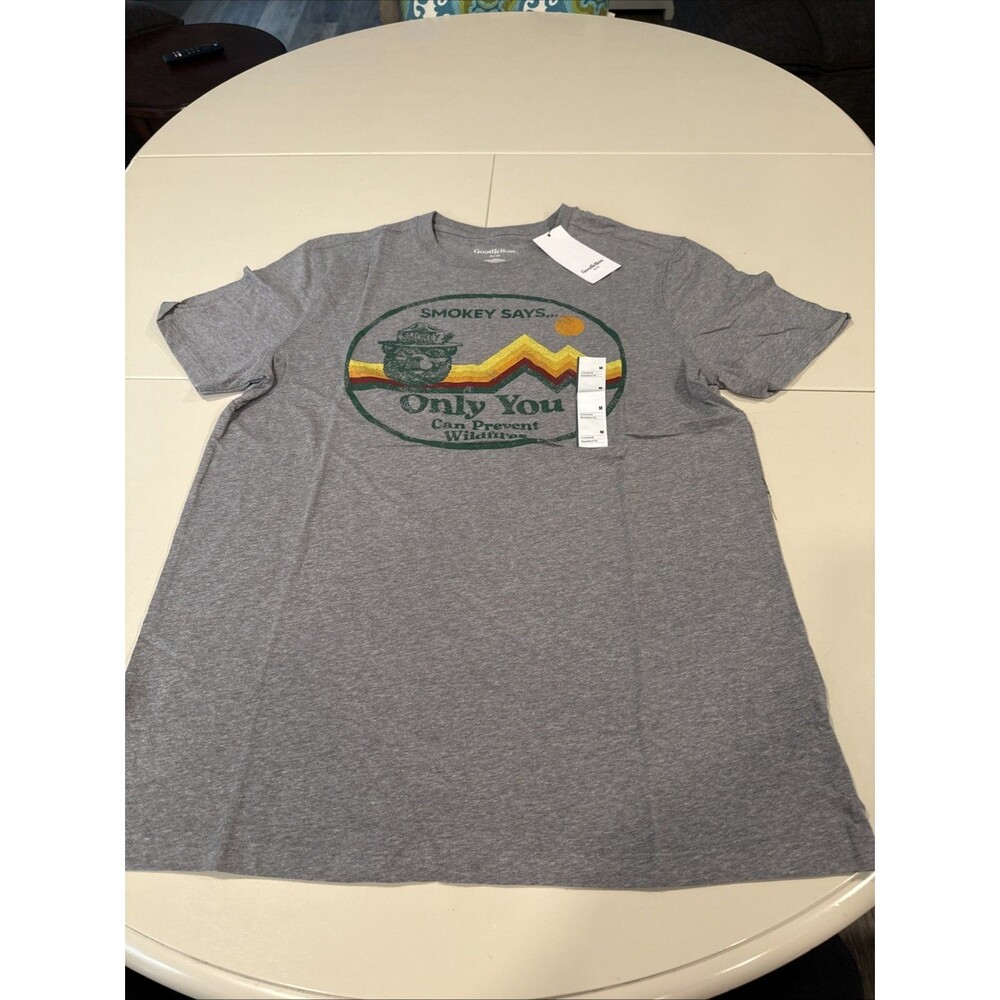 NWT Goodfellow & Co Men's Smokey The Bear Graphic T-Shirt Grey Size M